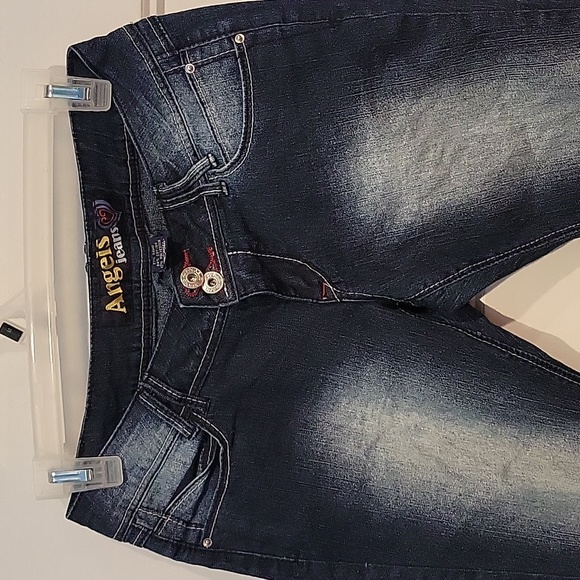 Angels Jeans cuffed capri length Juniors size 7 cotton spandex polyester Denim - Picture 3 of 8
